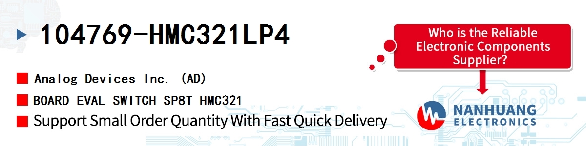104769-HMC321LP4 ADI BOARD EVAL SWITCH SP8T HMC321
