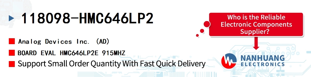 118098-HMC646LP2 ADI BOARD EVAL HMC646LP2E 915MHZ