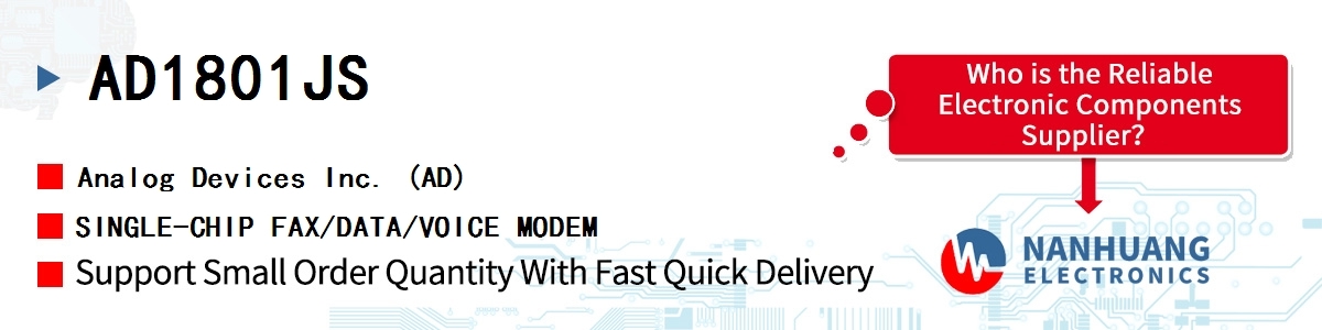 AD1801JS ADI SINGLE-CHIP FAX/DATA/VOICE MODEM