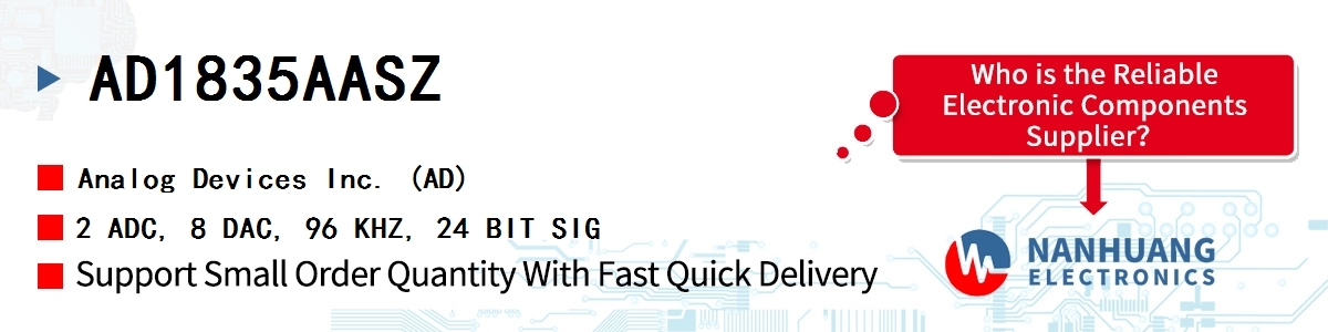 AD1835AASZ ADI 2 ADC, 8 DAC, 96 KHZ, 24 BIT SIG