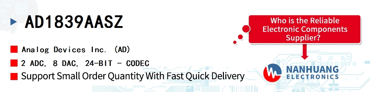 AD1839AASZ ADI 2 ADC, 8 DAC, 24-BIT - CODEC