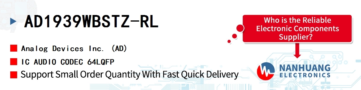 AD1939WBSTZ-RL ADI IC AUDIO CODEC 64LQFP