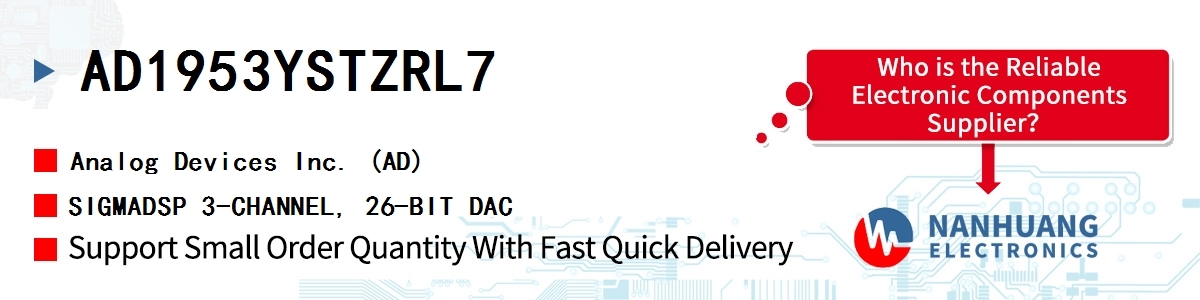 AD1953YSTZRL7 ADI SIGMADSP 3-CHANNEL, 26-BIT DAC