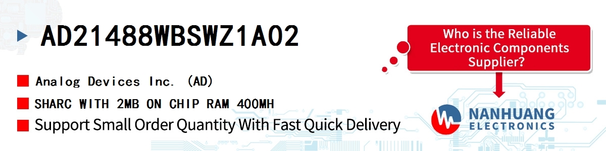 AD21488WBSWZ1A02 ADI SHARC WITH 2MB ON CHIP RAM 400MH