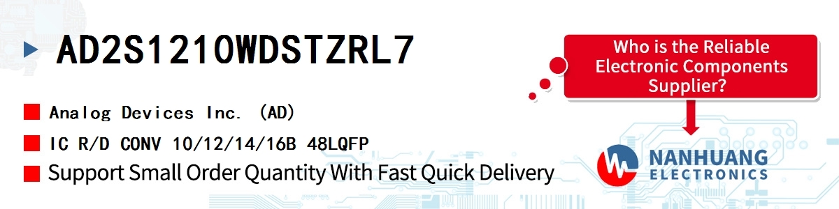 AD2S1210WDSTZRL7 ADI IC R/D CONV 10/12/14/16B 48LQFP