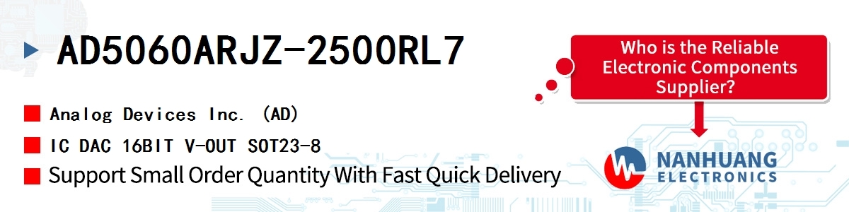 AD5060ARJZ-2500RL7 ADI IC DAC 16BIT V-OUT SOT23-8