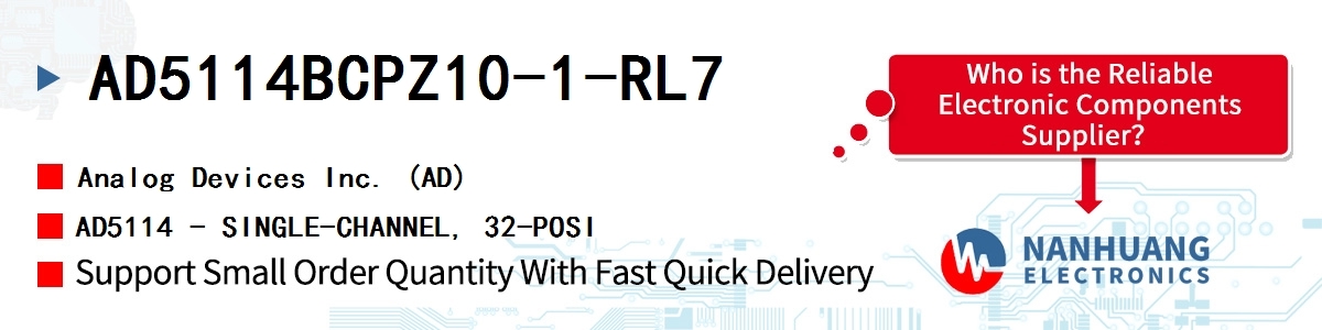 AD5114BCPZ10-1-RL7 ADI AD5114 - SINGLE-CHANNEL, 32-POSI