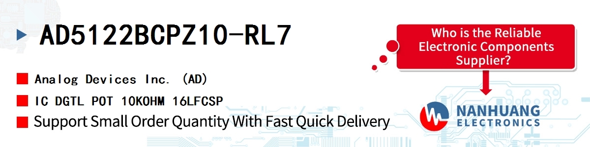 AD5122BCPZ10-RL7 ADI IC DGTL POT 10KOHM 16LFCSP