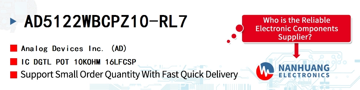 AD5122WBCPZ10-RL7 ADI IC DGTL POT 10KOHM 16LFCSP