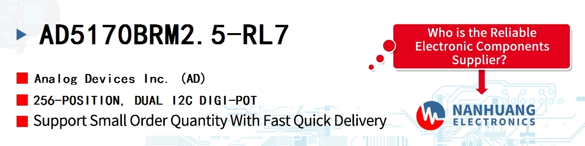 AD5170BRM2.5-RL7 ADI 256-POSITION, DUAL I2C DIGI-POT