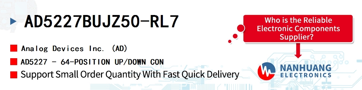 AD5227BUJZ50-RL7 ADI AD5227 - 64-POSITION UP/DOWN CON