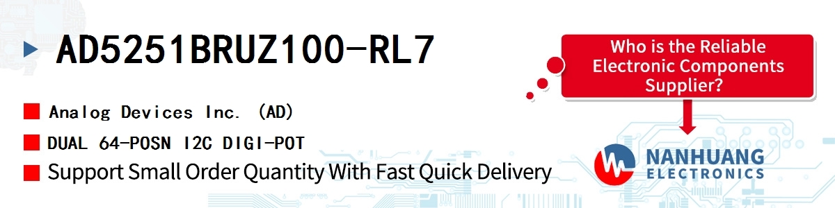 AD5251BRUZ100-RL7 ADI DUAL 64-POSN I2C DIGI-POT