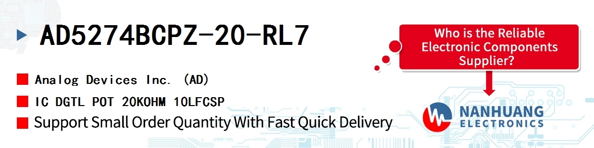 AD5274BCPZ-20-RL7 ADI IC DGTL POT 20KOHM 10LFCSP