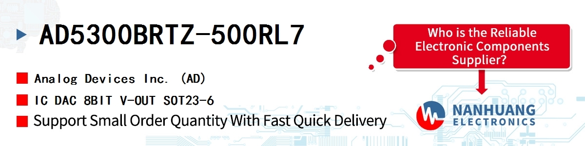 AD5300BRTZ-500RL7 ADI IC DAC 8BIT V-OUT SOT23-6