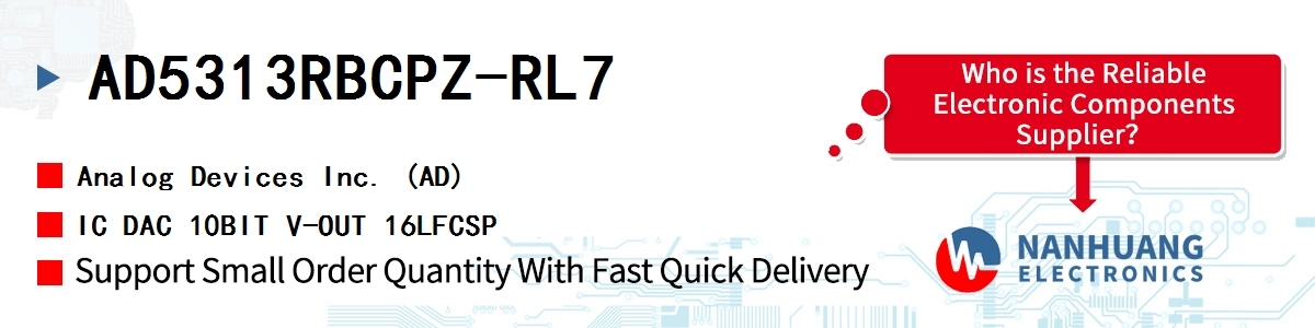 AD5313RBCPZ-RL7 ADI IC DAC 10BIT V-OUT 16LFCSP