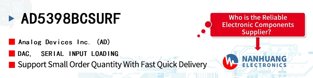 AD5398BCSURF ADI DAC,  SERIAL INPUT LOADING