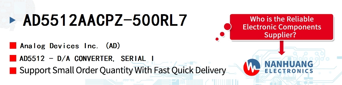 AD5512AACPZ-500RL7 ADI AD5512 - D/A CONVERTER, SERIAL I