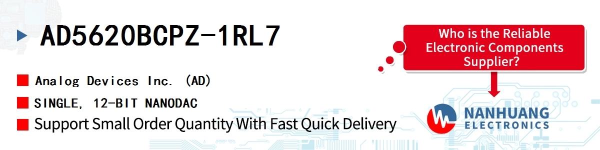 AD5620BCPZ-1RL7 ADI SINGLE, 12-BIT NANODAC