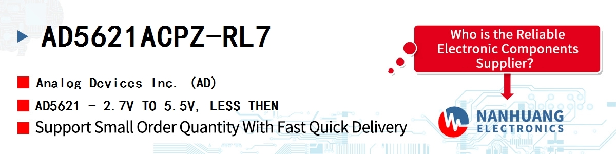 AD5621ACPZ-RL7 ADI AD5621 - 2.7V TO 5.5V, LESS THEN