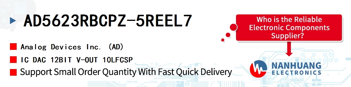 AD5623RBCPZ-5REEL7 ADI IC DAC 12BIT V-OUT 10LFCSP