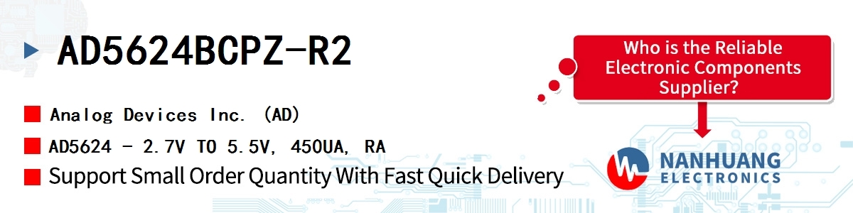 AD5624BCPZ-R2 ADI AD5624 - 2.7V TO 5.5V, 450UA, RA