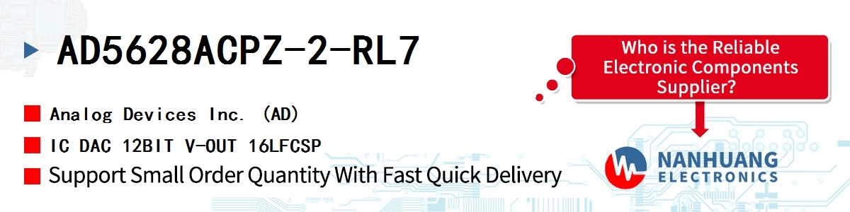 AD5628ACPZ-2-RL7 ADI IC DAC 12BIT V-OUT 16LFCSP