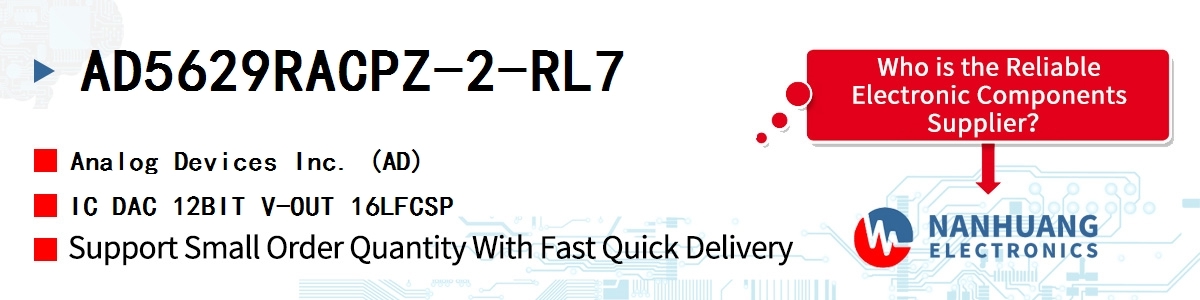 AD5629RACPZ-2-RL7 ADI IC DAC 12BIT V-OUT 16LFCSP