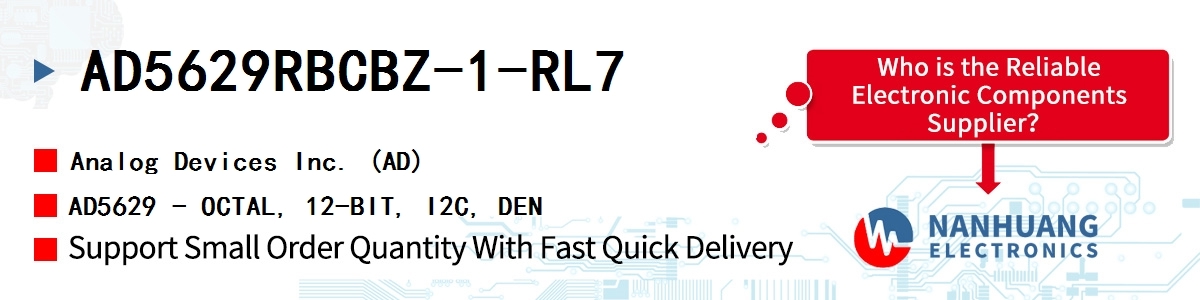 AD5629RBCBZ-1-RL7 ADI AD5629 - OCTAL, 12-BIT, I2C, DEN