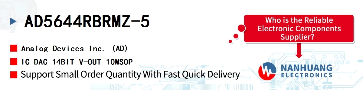 AD5644RBRMZ-5 ADI IC DAC 14BIT V-OUT 10MSOP