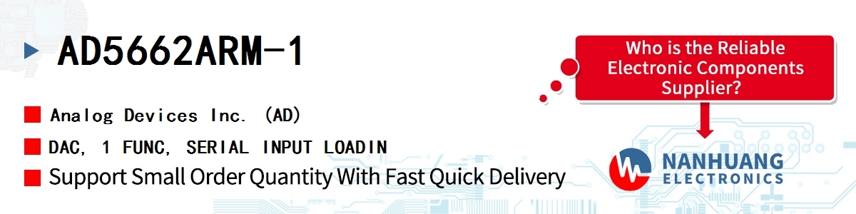 AD5662ARM-1 ADI DAC, 1 FUNC, SERIAL INPUT LOADIN