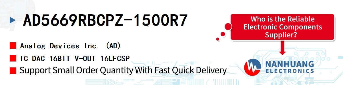 AD5669RBCPZ-1500R7 ADI IC DAC 16BIT V-OUT 16LFCSP