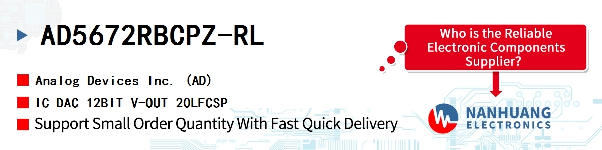 AD5672RBCPZ-RL ADI IC DAC 12BIT V-OUT 20LFCSP