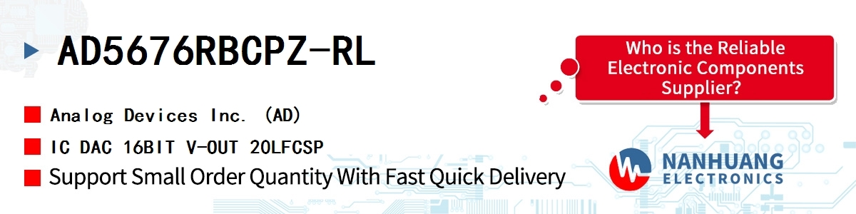 AD5676RBCPZ-RL ADI IC DAC 16BIT V-OUT 20LFCSP