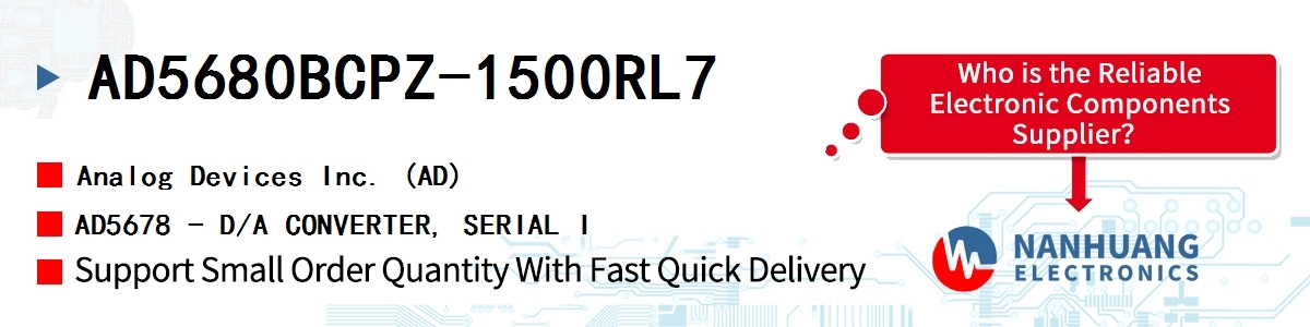 AD5680BCPZ-1500RL7 ADI AD5678 - D/A CONVERTER, SERIAL I