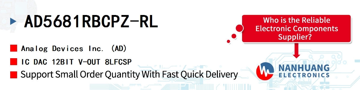 AD5681RBCPZ-RL ADI IC DAC 12BIT V-OUT 8LFCSP