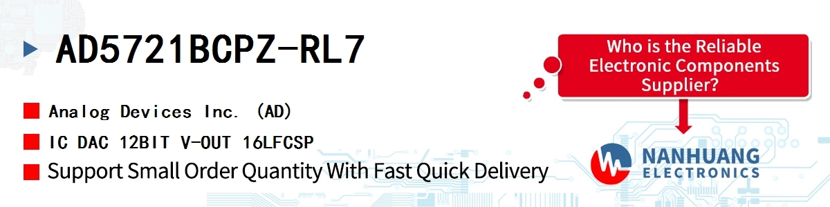 AD5721BCPZ-RL7 ADI IC DAC 12BIT V-OUT 16LFCSP