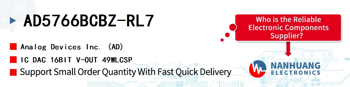 AD5766BCBZ-RL7 ADI IC DAC 16BIT V-OUT 49WLCSP