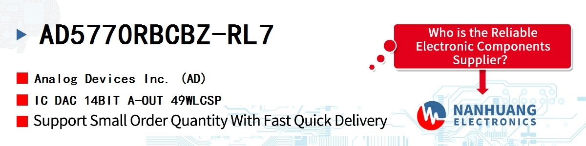 AD5770RBCBZ-RL7 ADI IC DAC 14BIT A-OUT 49WLCSP