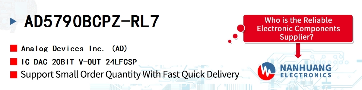 AD5790BCPZ-RL7 ADI IC DAC 20BIT V-OUT 24LFCSP