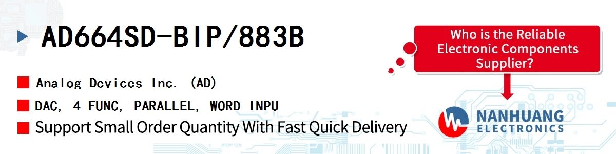 AD664SD-BIP/883B ADI DAC, 4 FUNC, PARALLEL, WORD INPU