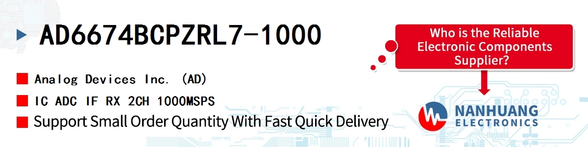 AD6674BCPZRL7-1000 ADI IC ADC IF RX 2CH 1000MSPS