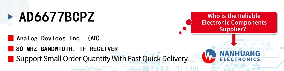 AD6677BCPZ ADI 80 MHZ BANDWIDTH, IF RECEIVER