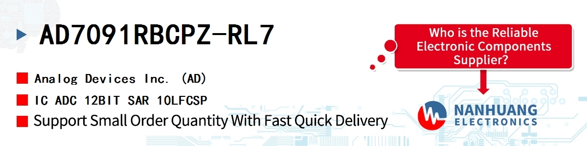 AD7091RBCPZ-RL7 ADI IC ADC 12BIT SAR 10LFCSP