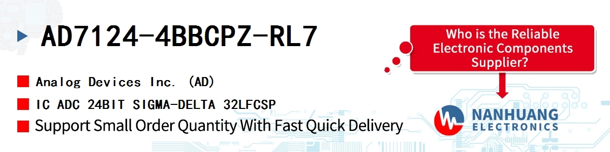 AD7124-4BBCPZ-RL7 ADI IC ADC 24BIT SIGMA-DELTA 32LFCSP