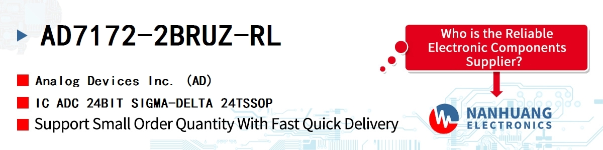 AD7172-2BRUZ-RL ADI IC ADC 24BIT SIGMA-DELTA 24TSSOP