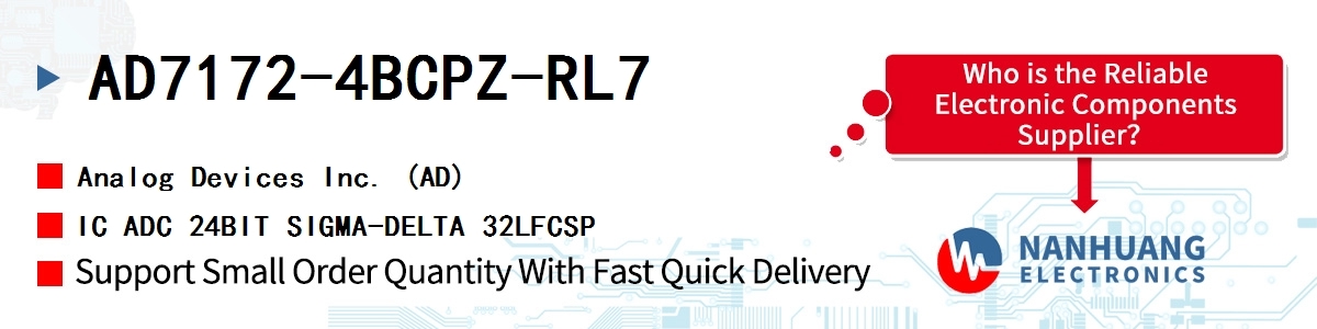 AD7172-4BCPZ-RL7 ADI IC ADC 24BIT SIGMA-DELTA 32LFCSP