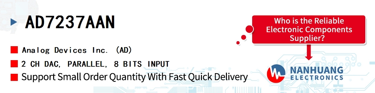 AD7237AAN ADI 2 CH DAC, PARALLEL, 8 BITS INPUT