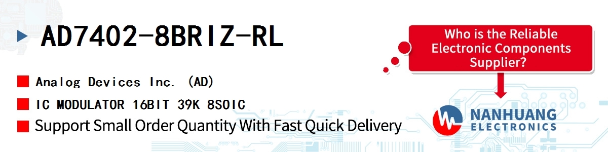 AD7402-8BRIZ-RL ADI IC MODULATOR 16BIT 39K 8SOIC