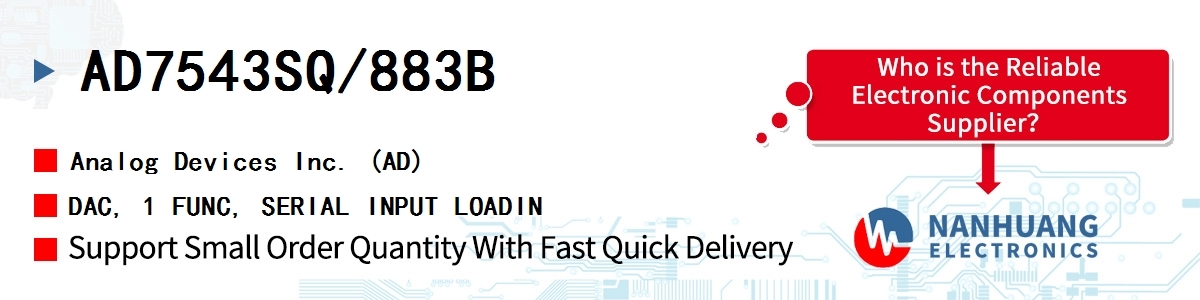 AD7543SQ/883B ADI DAC, 1 FUNC, SERIAL INPUT LOADIN