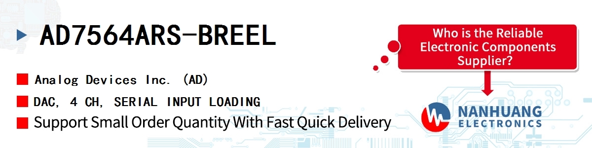 AD7564ARS-BREEL ADI DAC, 4 CH, SERIAL INPUT LOADING